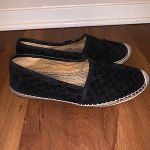 Authentic Gucci Black suede espadrilles 39